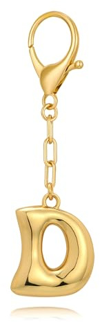 WOWORAMA Initialbuchstabe Schlüsselanhänger für Frauen Chunky Gold Bubble Buchstabe A bis Z Taschenanhänger Handtaschen Anhänger Schlüsselringe Zubehör
