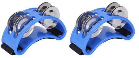 Rankomu Foot Tamburin Percussion 2PCS Foot Tamburin Percussion, Blue Foot Percussion Pedal for Concerts and Parties, Musical Instrument Tamburin Shaker
