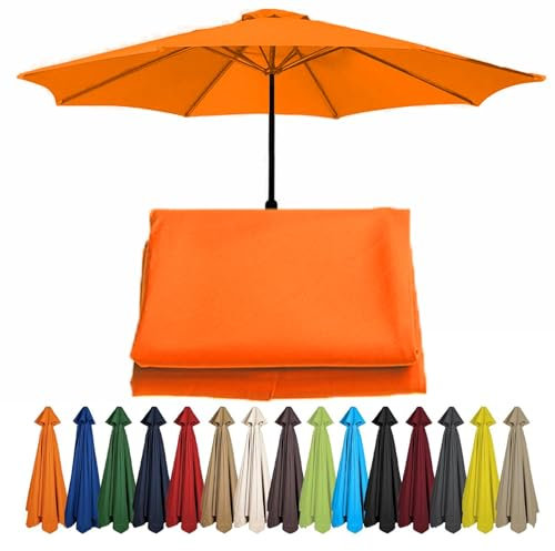 Toile De Rechange Pour Parasol Déporté, Auvent De Rechange Pour Parasol 6/8 Baleines, Housse De Rechange Pour Parasol D'extérieur, 2/2.3/2.5/2.7/2.8/3.0/3.5m(Orange,8 RIBS/350CM(11.5FT))