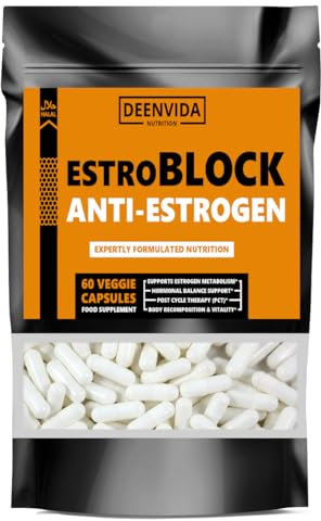 Anti-E Supplement, Balance & Regulation Support, 1 Month Supply, PCT Supplement, with Nettle Root, Grape Seed Extract & Maca, 60 Vegetarian Capsules, Halal, DeenVida Nutrition