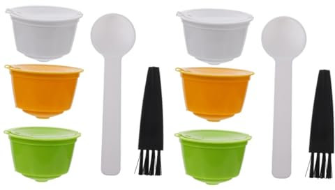 VILLCASE 2 Series Herramienta De Llenado Taza De Filtro Reutilizable Café Filtro Para Cafetera Filtrar Colador De Capsulas De Cafe El Plastico 3 Piezas*2