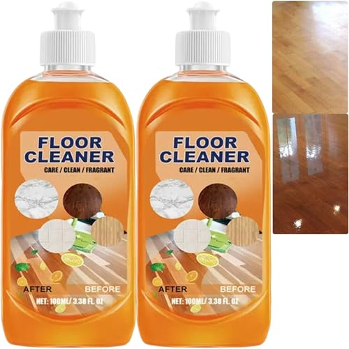 Spainho Floor Cleaner Polish 5 in 1- Hardwood, Tile & Laminate Cleaner, Stain & Odor Remover, Fragrance Care Solution, for Wood, Marble & Kitchen Floors (2 Stück)