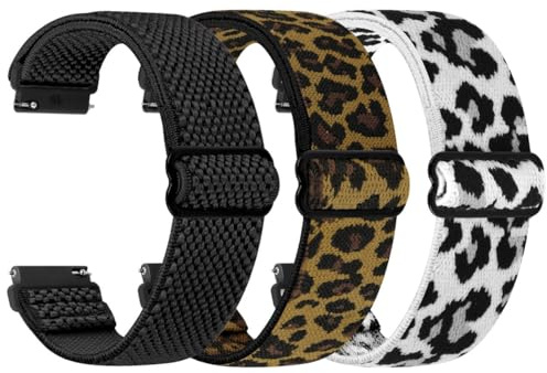 TumpCez Elastische Uhrenarmbänder,16mm 18mm 19mm 20mm 22mm 24mm Schnellverschluss Nylon Armband Verstellbare Aatmungsaktive Sportbänder Ersatzarmband für Herren Damen