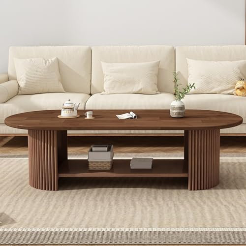 Table basse ronde moderne en noyer – Table basse élégante en bois massif durable pour la maison Design élégant pour salon et salon Pièce maîtresse parfaite