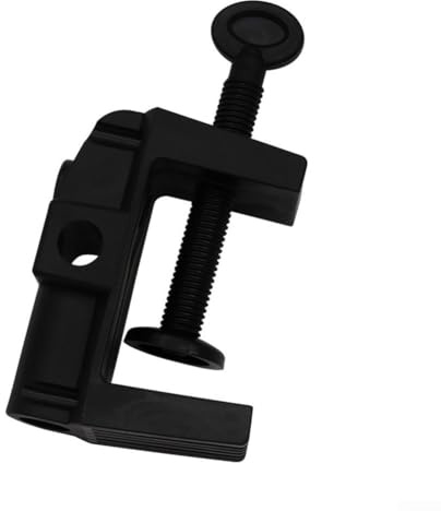 Zilimontt Adjustable Bracket Clamp for Microphone Stand, Desk Lamp, Camera Flash, and Magnifier, Fits Horizontal Rails or Vertical Posts Up to 52mm Thick, 13mm Hole