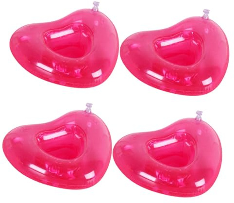 Supporto Galleggiante Acqua a Cuore Rosa, Set 4 Pezzi Pvc