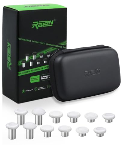 Gettimore Pulsanti joystick di ricambio per PS4, PS5, Xbox One, Series, stick analogico 3D con testa a fungo in metallo, opzioni nere e bianche, resistente lega EVA