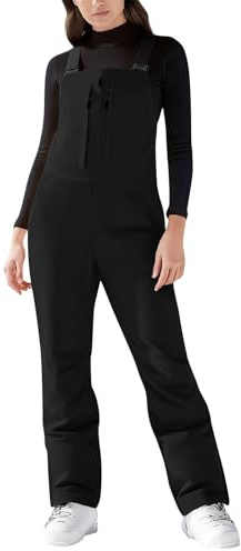 hehiy Skihose Damen Wasserdicht Schneehose Wasserdicht Thermo Gefüttert Hosenträgerhose mit Verstellbarer Latzhose Outdoorhose Winddicht Snowboardhose Softshellhose Leicht Schneeanzug Ski Pants