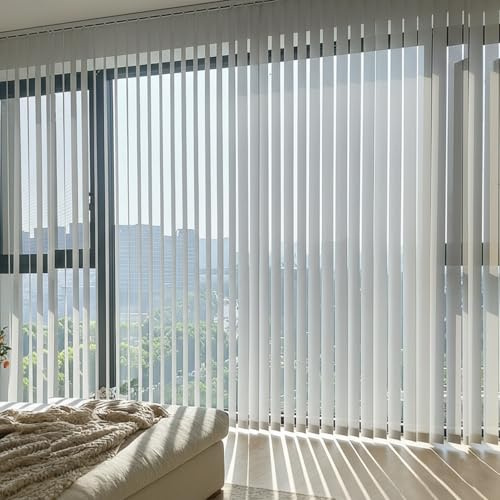 Tende a Lamelle Verticali Oscurante per Porte e Finestre 100 110 120 130 150 160cm Tende Verticali Grigio Scorrevoli Isolamento Termico, Veneziane da Interno per Soggiorno e Ufficio(W160xH260cm)