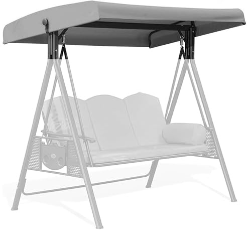 Hollywoodschaukel Ersatzdach Universal,Dach für Hollywoodschaukel 3 Sitzer Wasserdicht,Oxford-Stoff Zum Uv-Schutz Hollywoodschaukel Dach 190x120,Grau