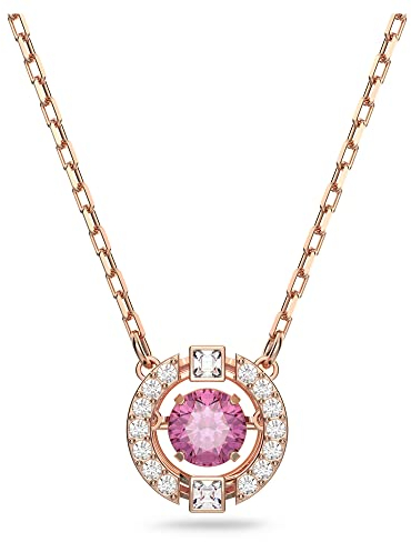 Swarovski Collana Swarovski Sparkling Dance Round, rosso, Placcato oro rosa