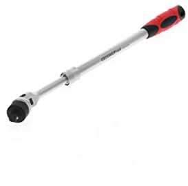GEDORE red Gelenk-Teleskopknarre, Umschaltbar, Um 180° schwenkbarer Knarrenkopf, 1/2 Zoll, Ergonomischer 2K-Griff, Stahlrohr, Rot/Schwarz | Umschaltbar, Knarrenkopf 180° schwenkbar, ergonomischer 2K-Griff, Stahlrohr