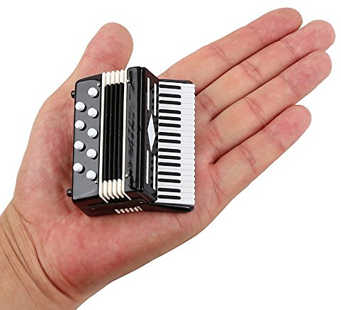 Seawoo miniature fisarmonica con custodia mini Musical Instrument replica Collectible miniature Dollhouse Model Home Decoration 2.76 x2.36 x1.18