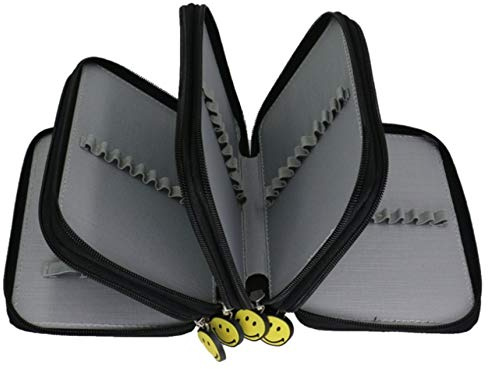 MESHIKAIER 72 Slots Super Große Kapazität Federmäppchen aus Segeltuch 4 Schichten Federmappe Federtasche Schüleretui Bleistift-Beutel (Schwarz)
