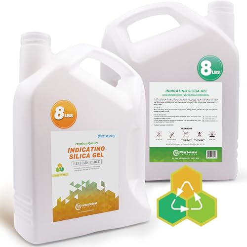 WiseSorb – Gel de Sílice 3,6 kg Reutilizable con Indicador Naranja → Verde – Gránulos Deshidratantes para Filamento 3D, Electrónica, Cajas Fuertes y Almacenamiento contra la Humedad