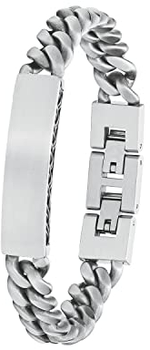 s.Oliver Identarmband Edelstahl Herren Armschmuck, 20+1,5 cm, Silber, Kommt in Schmuck Geschenk Box, 2027424