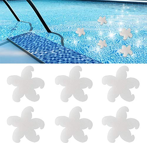 Lifreer 6PCS Oil Absorbing Sponge Cleaning Sponge for Hot Tub Spa Swimming Pool Filter Sponge Absorbs Scum, Slime, Grime (Starfish Shaped)