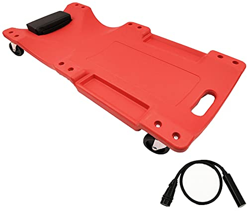 ARCH Mechaniker- Rollbrett Werkstatt Unststoffkrescher 36-Zoll, Ergonomischer PE-Körper Mit Gepolsterten Kopfstützen- Und Dual-Tool-Tabletts, Werkstatthocker Für Den Heim- Und Auto-Reparatur-Shop
