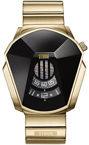 Storm Darth Watch Men's Unique Cut Lazer Glass Watch with revolving disc Movement