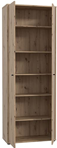 FORTE TEMPRA 2 Schrank 70 80, 2-türig, Mehrzweckschrank, Aktenschrank oder Büroschrank, Holz Dekor Artisan Eiche, Holzwerkstoff, 73.7 cm breit x 197.5 cm hoch x 34.8 cm tief