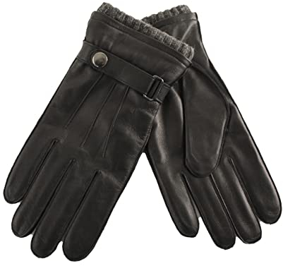 NF NITZSCHE fashion - Lederhandschuhe für Herren - Smartphone-Touch-Funktion - 100% Schaf-Nappa Leder mit Futter aus 100% Wolle - schwarz und braun - warme und hochwertige Winterhandschuhe