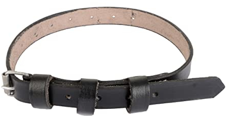WW2 German Mess Tin Strap - Black Leather Metal Buckle Sturdy Durable Strap