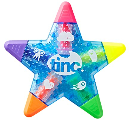 Tinc - Surligneur Etoile Multicolore, Couleur Rose, Orange, Vert, Jaune, Violet, Idéal pour le Bureau, l'Ecole ou la Maison, Accessoire de Papeterie Pratique
