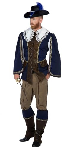 WILBERS & WILBERS - Musketier Kostüm Aramis für Herren | 2-teilig mit Jacke und Hose, historisches Outfit für Karneval, Mottoparty