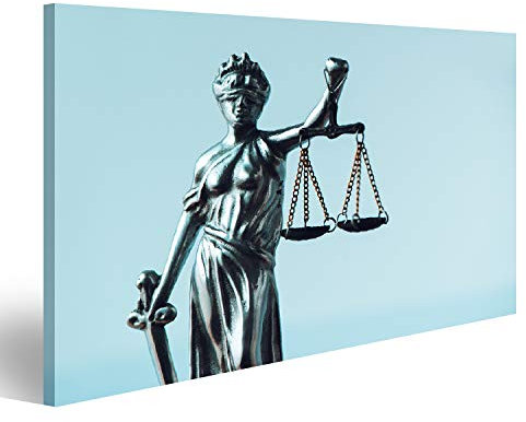islandburner Bild auf Leinwand Statue von Lady Justice in der Anwaltskanzlei Abbildung Bilder Drucke Kunst Poster Wandbild