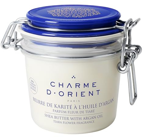 Charme d'Orient Beurre de Karité à l'Huile d'Argan Parfum Fleur de Tiaré Pot 200 g