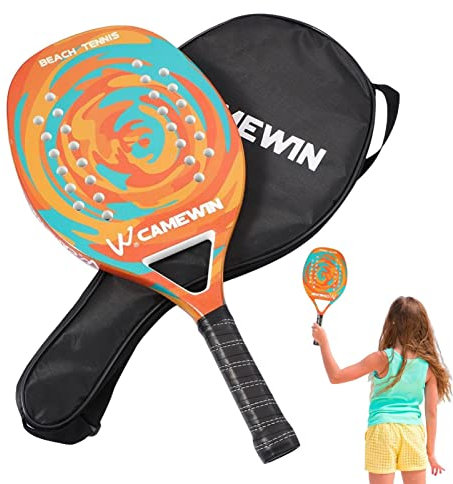 Raxove Raquette de plage, raquette de tennis en carbone – Mousse EVA avec sac pour raquette de sable