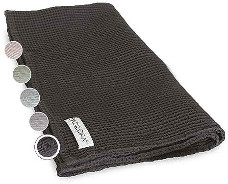 BADESOFA Badetuch groß 100x200 cm aus Baumwolle in Anthrazit | Saunahandtuch in modernem Waffelpiqué, XXL Strandtuch weich & leicht auf der Haut, Saunatuch für Damen & Herren