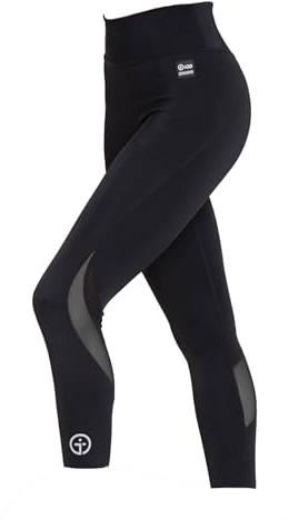 iGD - Mallas de compresión para mujer con tecnología de recuperación muscular y soporte articular, comodidad inigualable, absorción de humedad (negro)