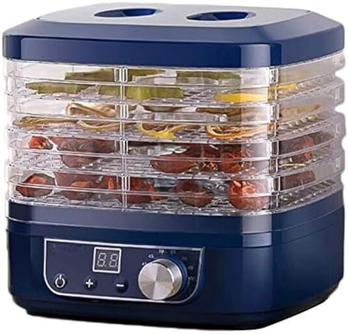 Deshidratador De Alimentos Eléctrico De 5 Bandejas Mini Secador De Frutas Carne Verduras Máquina Preservadora De Carne, Máquina De Deshidratación Con Termostato Ajustable,outstanding78