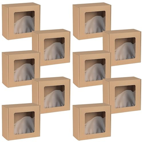 Quadratische Stil Box mit Fenster, Geschenkbox 20x20x10cm x10