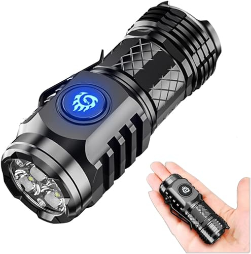 Ultra Bright Three-Eyed Monster Small LED Flashlight | Rechargeable USB Tactical Flashlight | Waterproof Pocket Torch (1pcs)