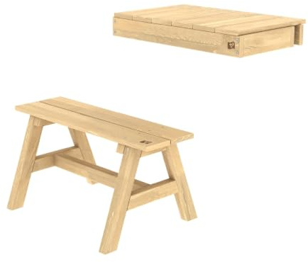 TP Toys Table & Bench Cottage Playhouse Accessory - Table & Bench Playhouse Accessory. Perfect For Arts And Crafts, Made From FSC Certified Wood, Wooden Playhouse - Suitable For 3+ Years.