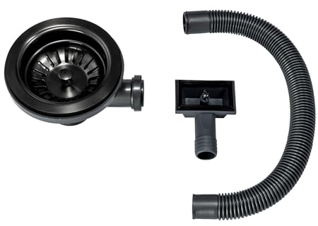 ENKI SA021 Basket Kitchen Sink Strainer Waste, Gunmetal | Easy Install, Fittings Included, Overflow, 1-Year Guarantee, Bathroom Fitting