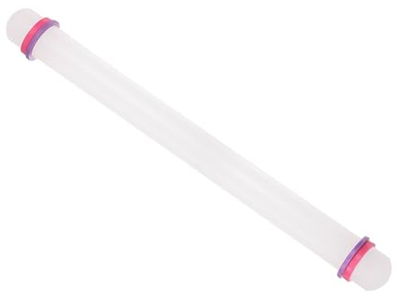CoCud Fondant Rolling Pin, 18 Length, PP Plastic Non-Stick Guide Rings Fondant Roller Dough Roller - (Applications: for Clay Baking Fondant DIY)