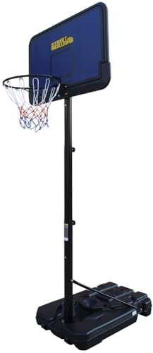STREETSKILLER höhenverstellbare Korbanlage Outdoor beweglicher Basketballkorb mit Ständer 2,00-3,05 Meter - Kunststoff/Stahl - Basketballanlage für Erwachsene Kinder (Blau/Gelb)