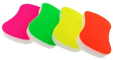 Set of 4 Neon Scouring Pads Pink, Orange, Green, Yellow