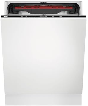 AEG Vollintegrierbarer Einbaugeschirrspüler mit AirDry-Technologie und AutoSense, Edelstahl, 10.5 Liter Wasserverbrauch, 44 dB, 5 Programme, Hocheinbau geeignet