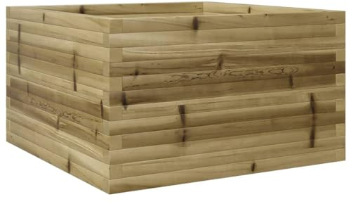 vidaXL Jardinière 80x80x46 cm Bois de pin imprégné, jardinière d'extérieur, bac à Fleurs, boîte à Plantes, jardinière de terrasse, jardinière d'herbes