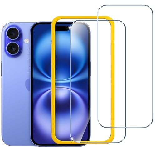 ivoler Verre Trempé pour iPhone 16 / iPhone 15 6.1 Pouces, avec Kit Installation Offert, Film de Protection d’écran [Anti Rayures] - 2 Pack