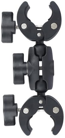 Jinlaili Support Caméra d'action pour Tube 15 à 40mm, Pince à Caméra Trépied, Support de Pince Camara avec Double Rotule, Réglable 360° Rotatif, Camera Sport Adaptateur pour Gopro Velo Guidon (6CM)