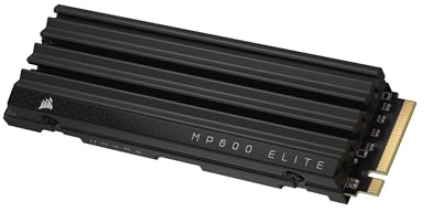 Corsair MP600 ELITE 4TB M.2 PCIe Gen4 x4 NVMe SSD with Included Heatsink – M.2 2280 – Up to 7,000MB/sec Sequential Read – High-Density 3D TLC NAND – Black