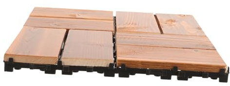 ANDRESLAD Wooden Patio Floor Tiles Grey Garden Flooring Interlocking Decking Outdoor Tiles Rustic Design