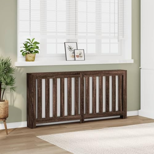 175 Cm Modern Radiator Cover, Radiator Cabinet, Heater Cover With Vertical Slats for Living Room Bedroom (Sonoma Oak)