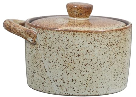 iplusmile Keramiktopf Mit Deckel Für Schmoren Kleine Schmortopf Aus Keramik Für Wasserbadkochen Vintage-keramikkochtopf Für Kleine Familienmahle