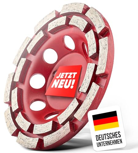 ChilliCut Diamant Schleiftopf 125mm Harte Bindung Rot für Winkelschleifer | Betonschleifer für aggressiven Abtrag | Profi Diamant Schleifscheibe für Estrich, Beton, Putz & Fliesenkleber